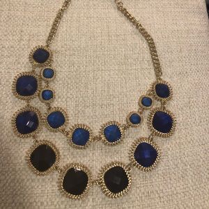 Blue and gold statement necklace